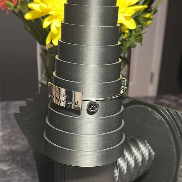 Silver Engraved Bracelet Love is a 4 Legged Word - Picture 4 of 6